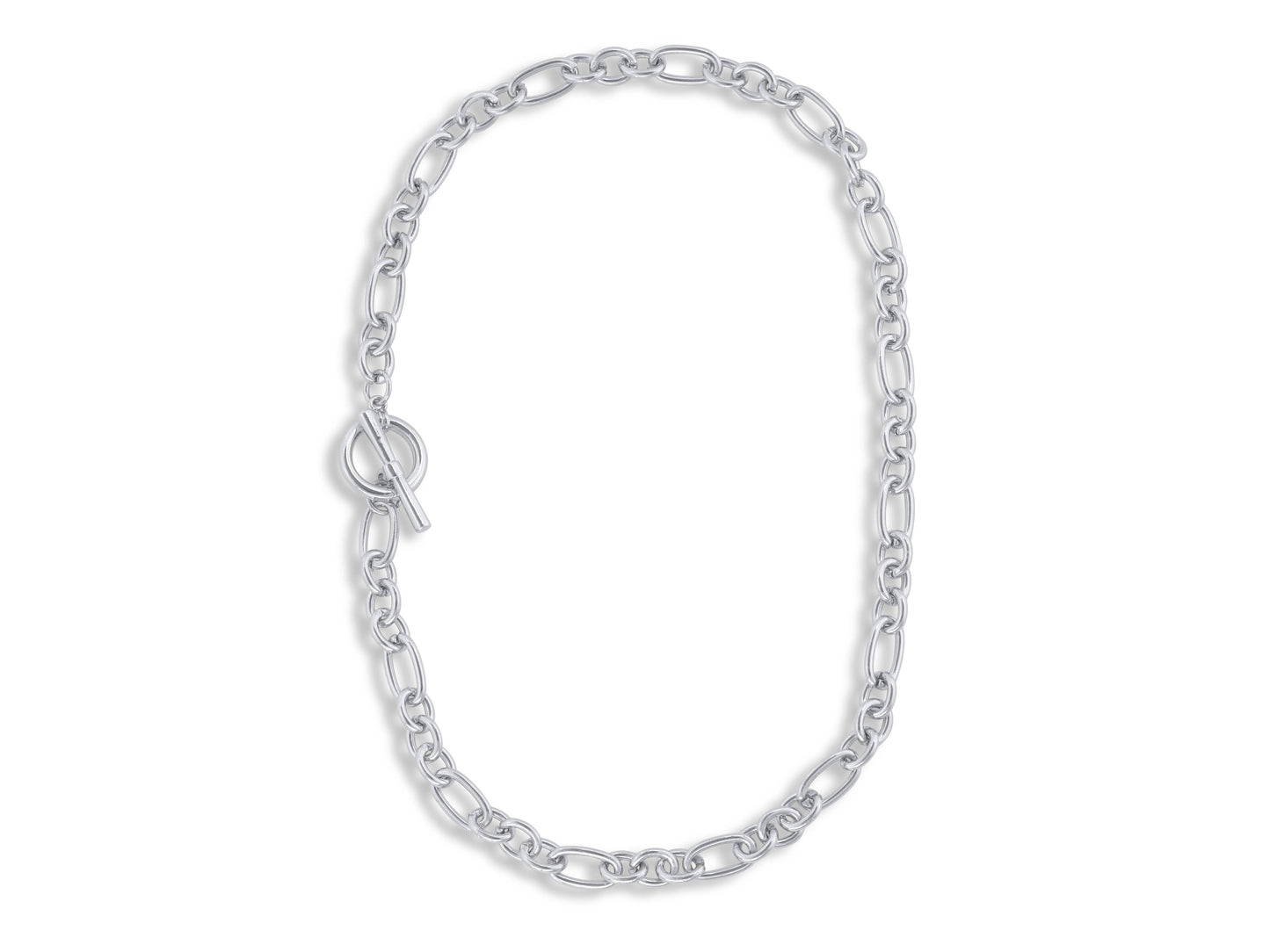 Maude Curb Chain T-bar Necklace: SILVER