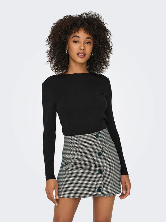RILEY O-NECK L/S TOP JRS - Black