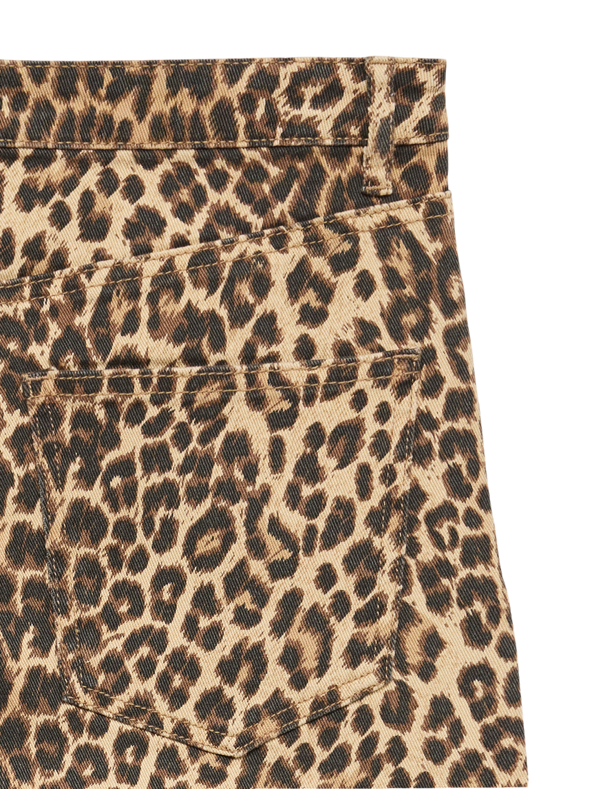 TESSA HR WIDE STRETCH AOP JEANS - Leopard