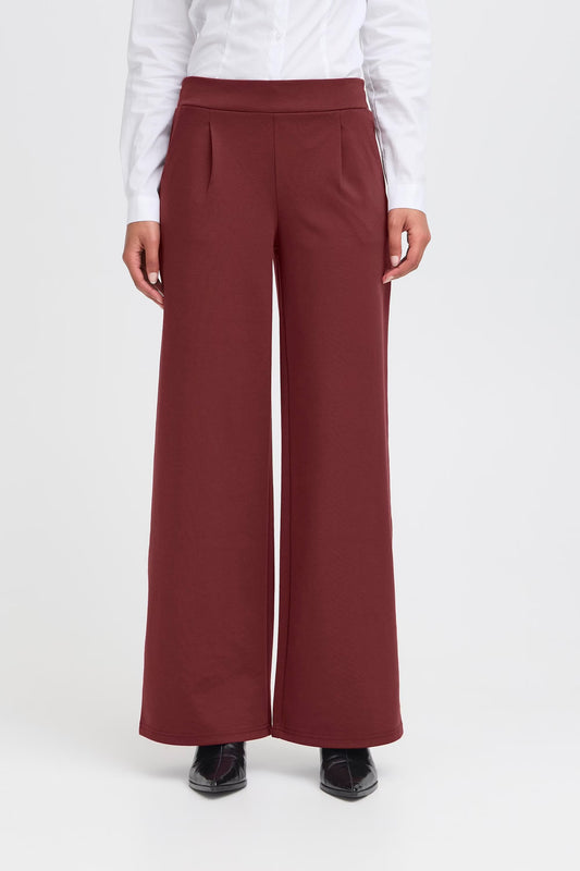 KATE SUS LONG WIDE TROUSERS - Biking Red