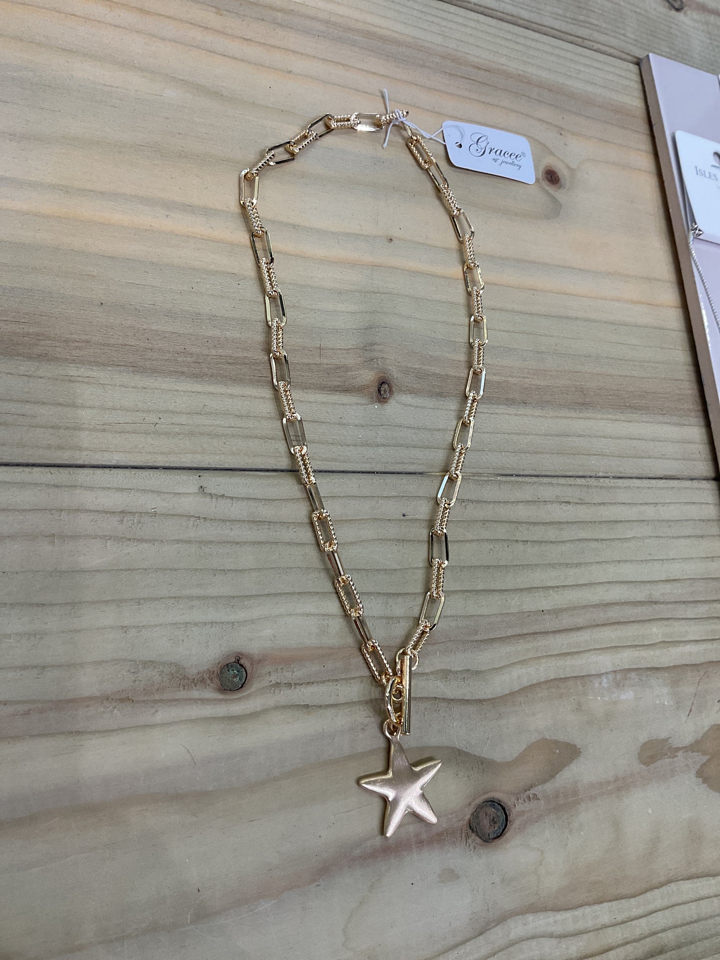 Star Pendant Chain Necklace - Gold