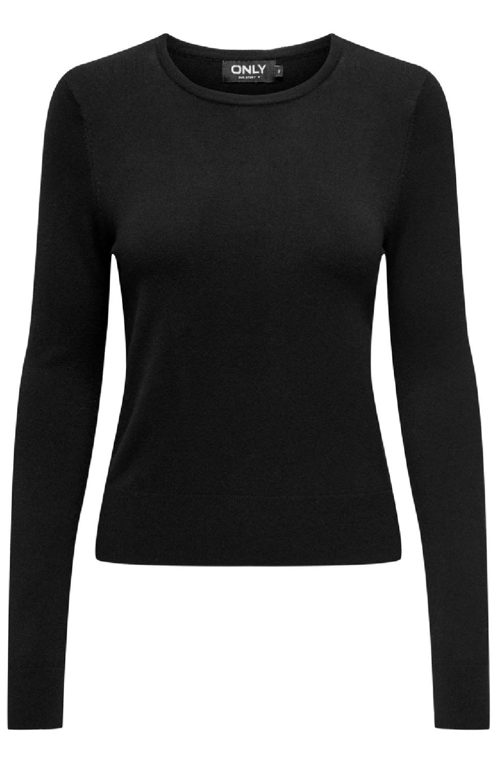 VENICE L/S O-NECK PULLOVER KNIT - Black