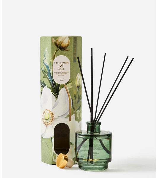 Candlelight White Poppy & Sage Reed Diffuser