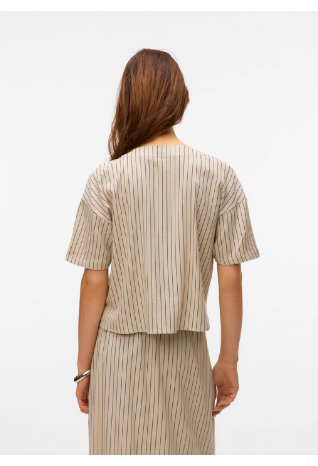 MYMILO V-NECK SHIRT - Silver Lining Stripe