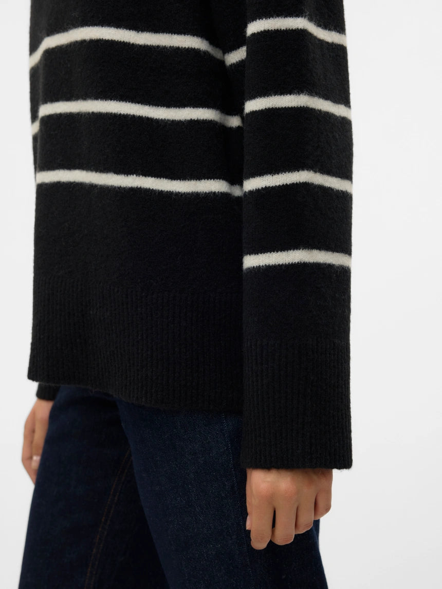 FLAWLESS LS O-NECK PULLOVER - Black w/Birch