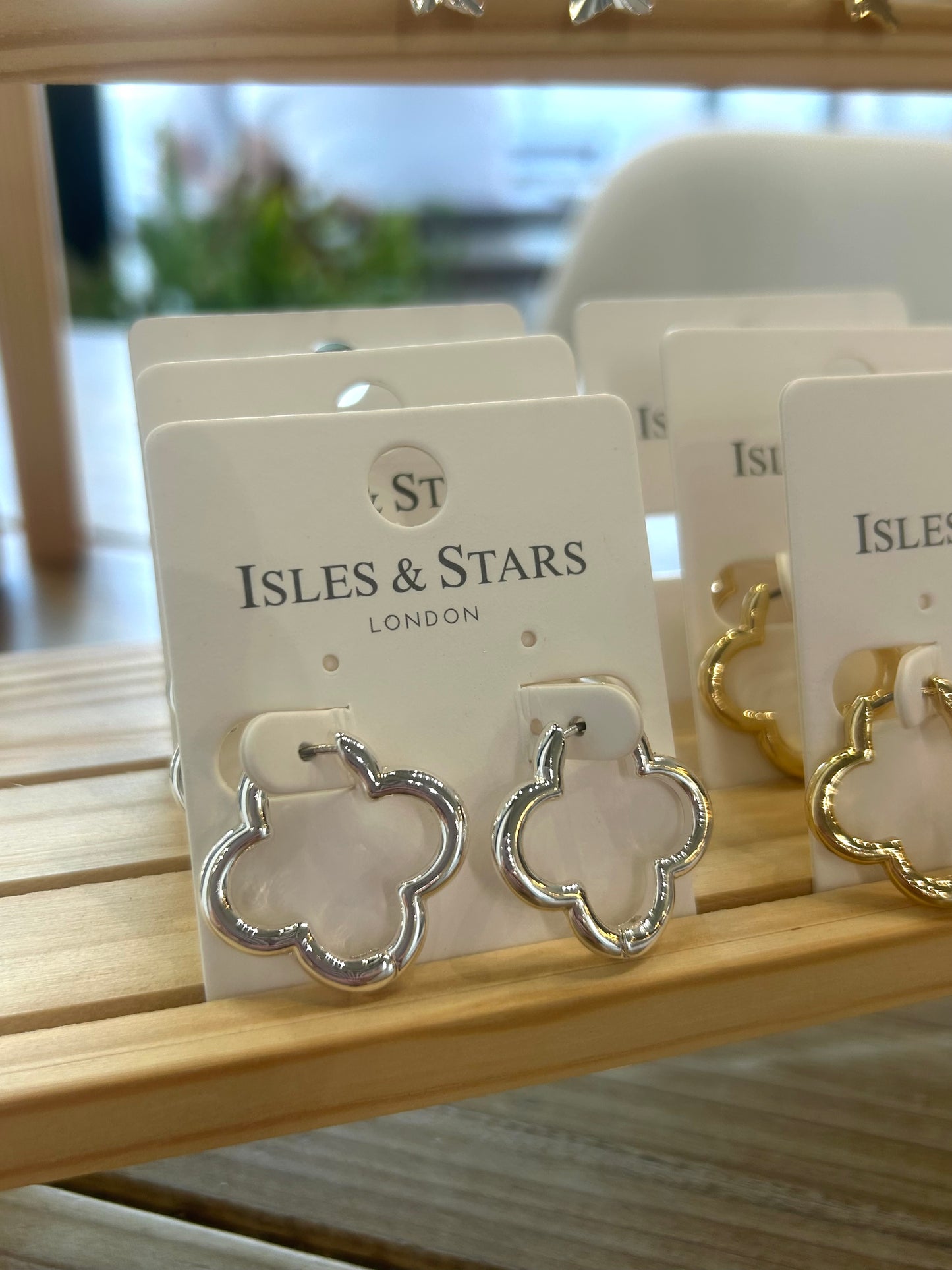 Clover Hoop Earrings- Silver
