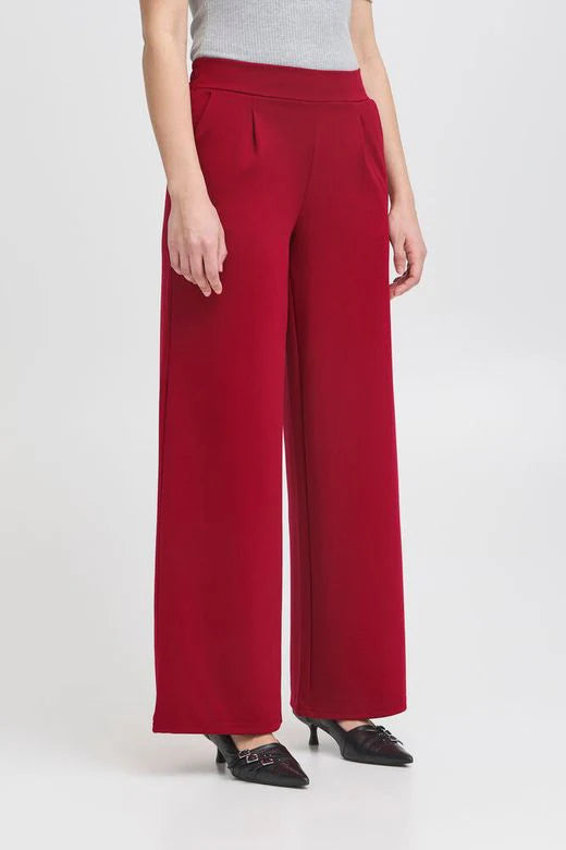 KATE SUS WIDE TROUSERS - Red Dahlia