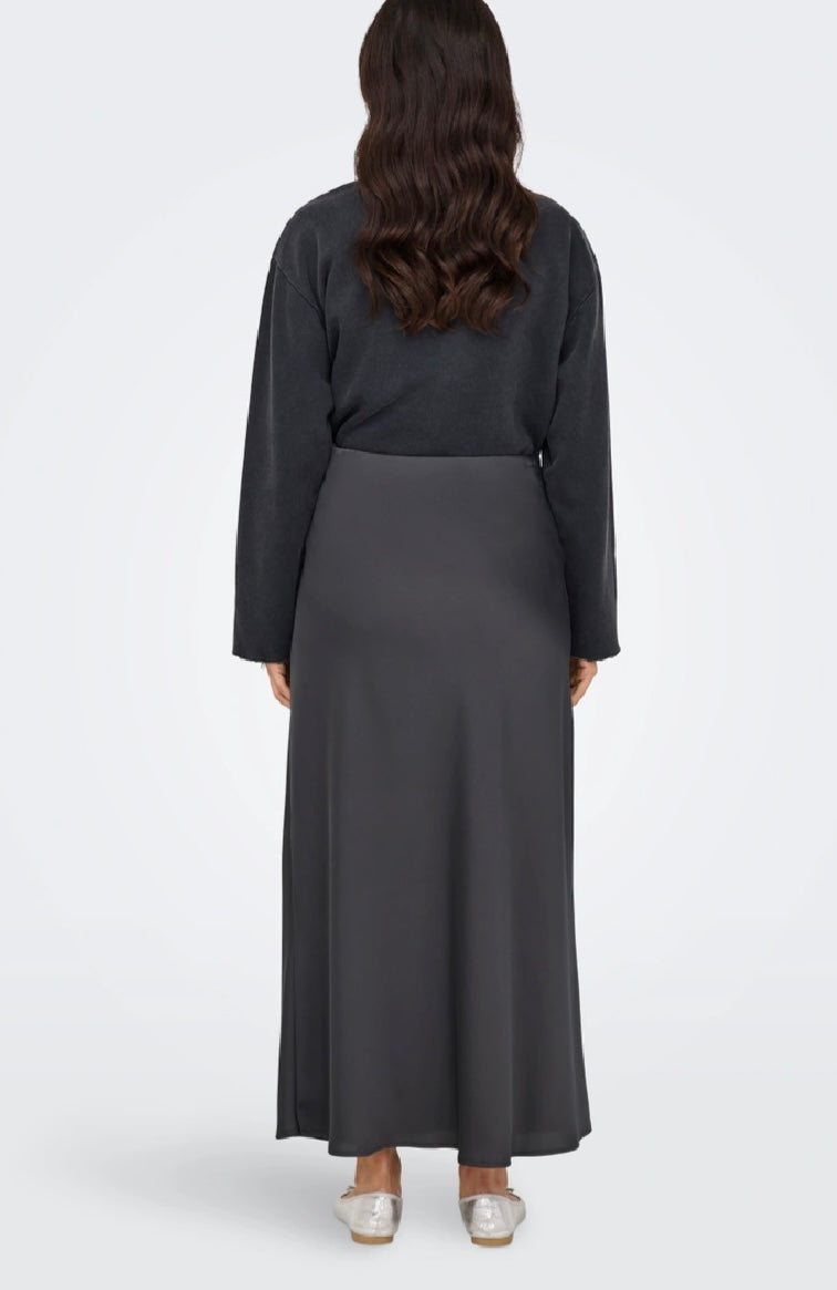 CHIGO ANKLE SATIN SKIRT - Black