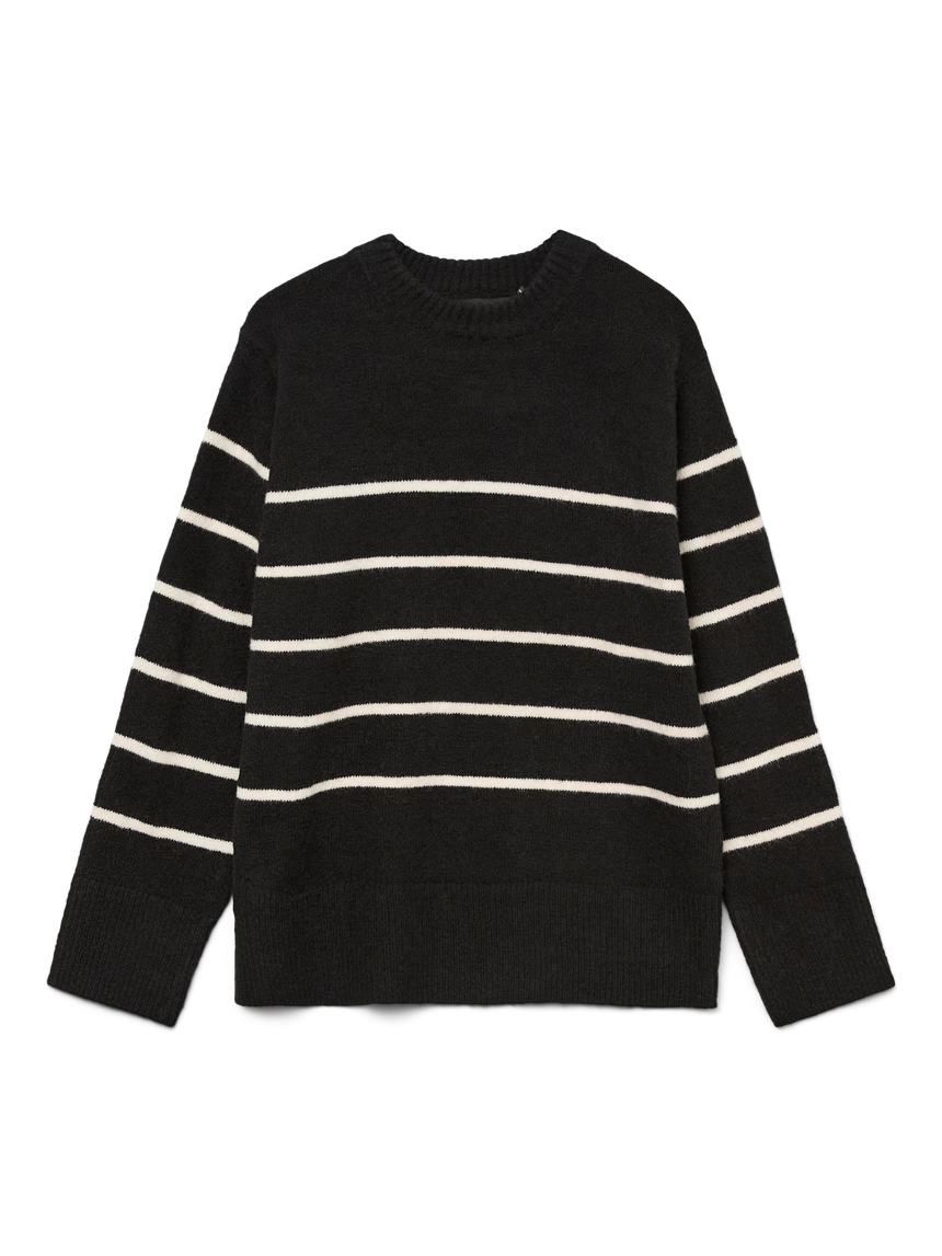 FLAWLESS LS O-NECK PULLOVER - Black w/Birch