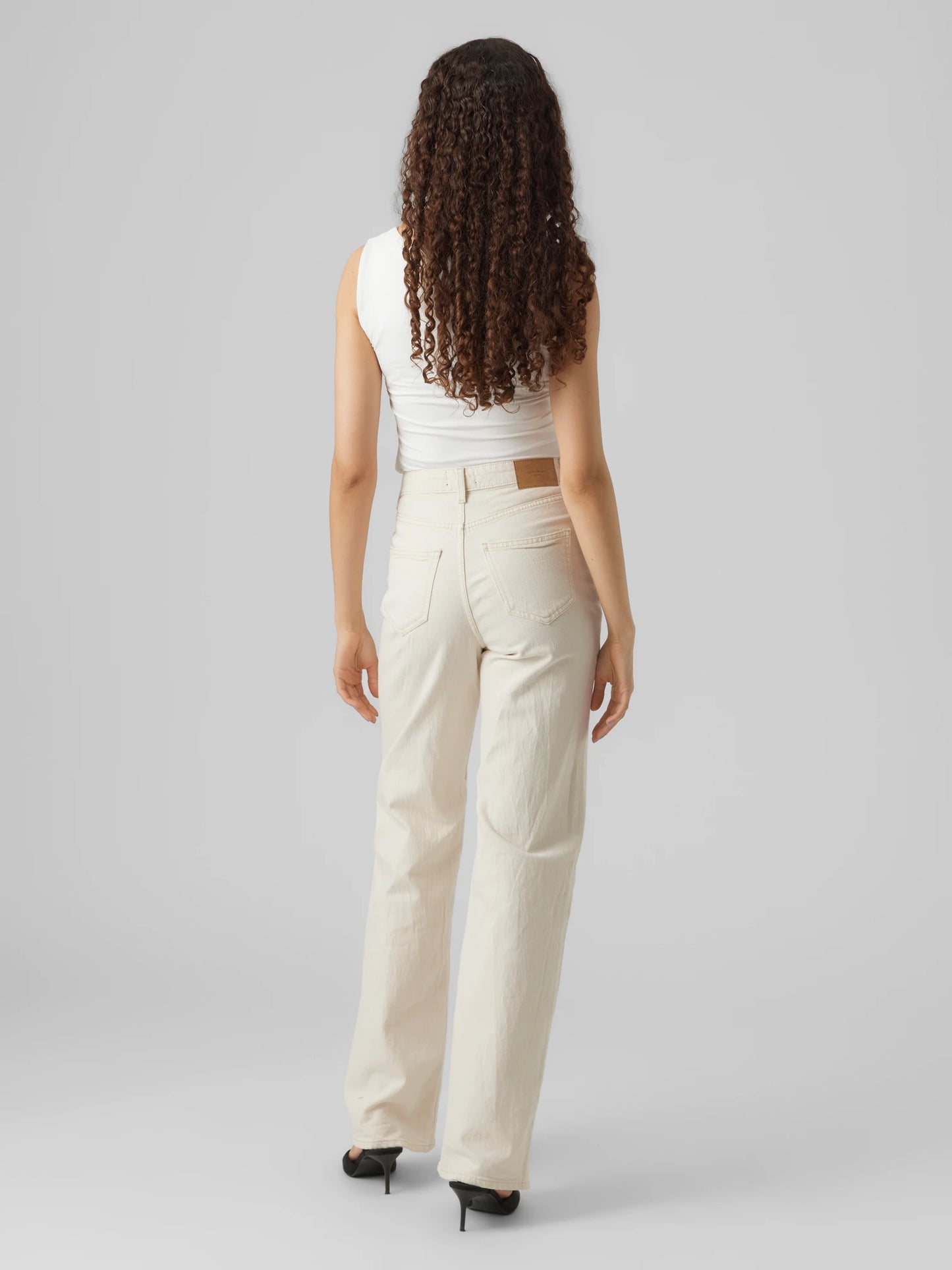 TESSA HR STRAIGHT JEANS - Ecru