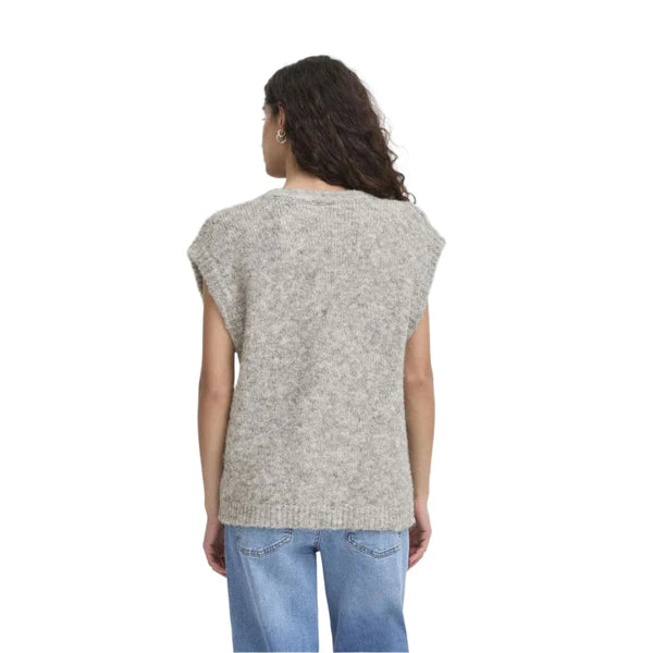 BELABLUE KNIT TANK CARDI - Light Grey Melange