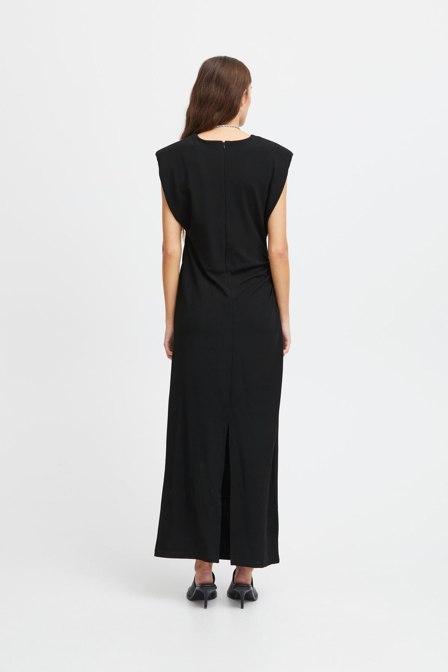 KATINE SHOULDER PAD DRESS - Black