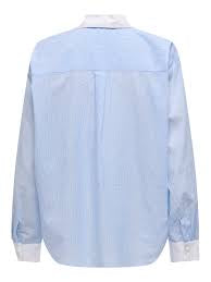 JULIE LIFE LS REGULAR STONE SHIRT - White/Blue