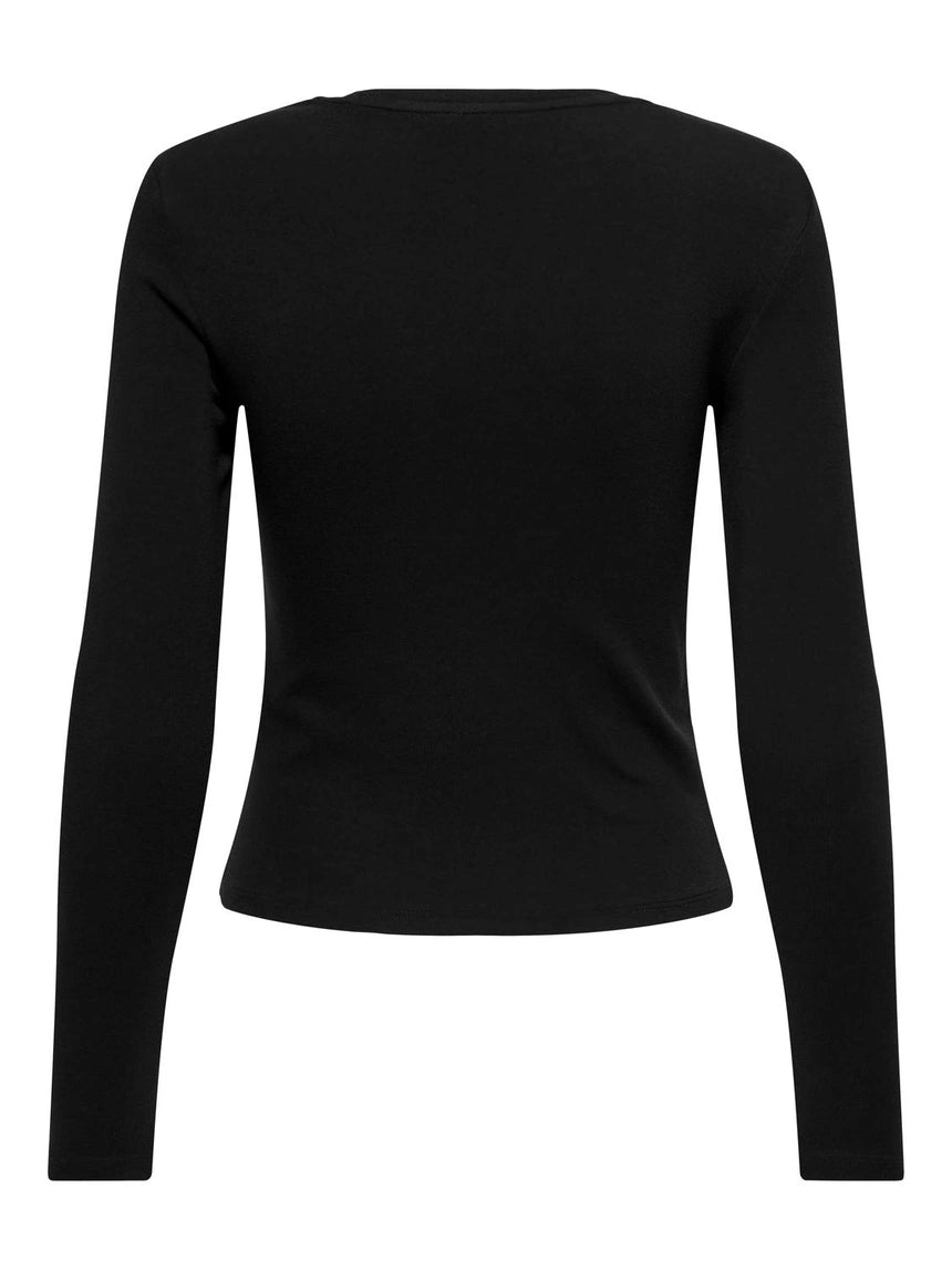 RILEY O-NECK L/S TOP JRS - Black