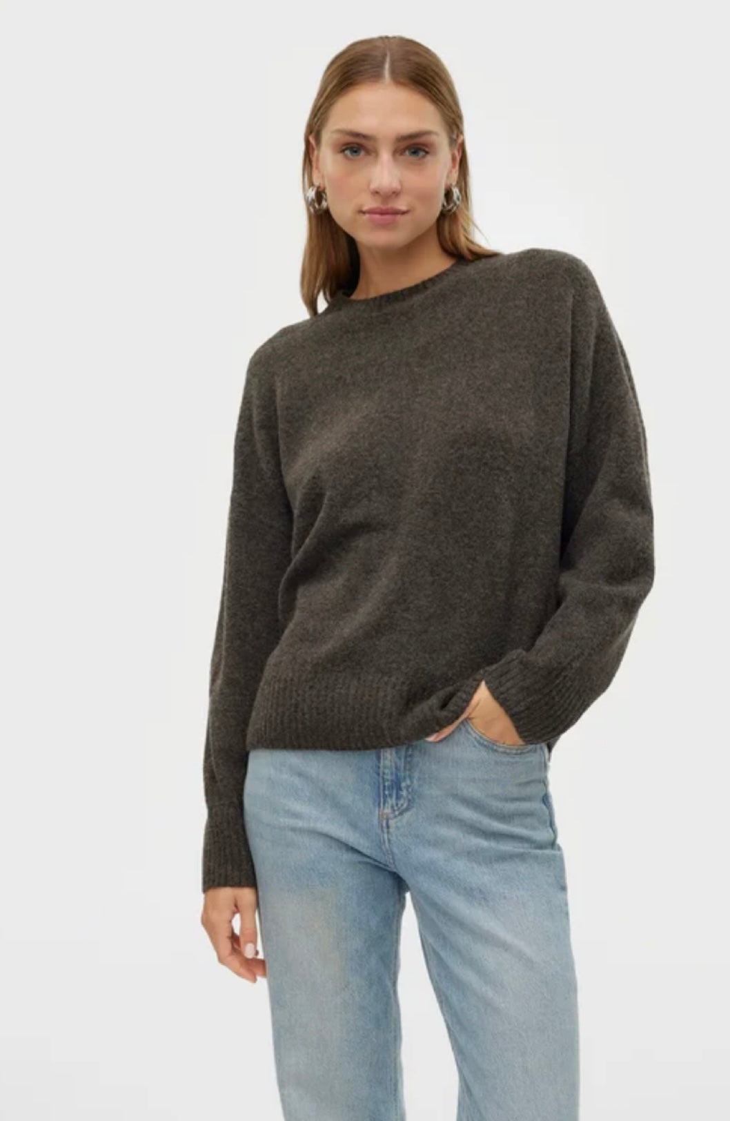 BOOM LS O-NECK PULLOVER - Chocolate
