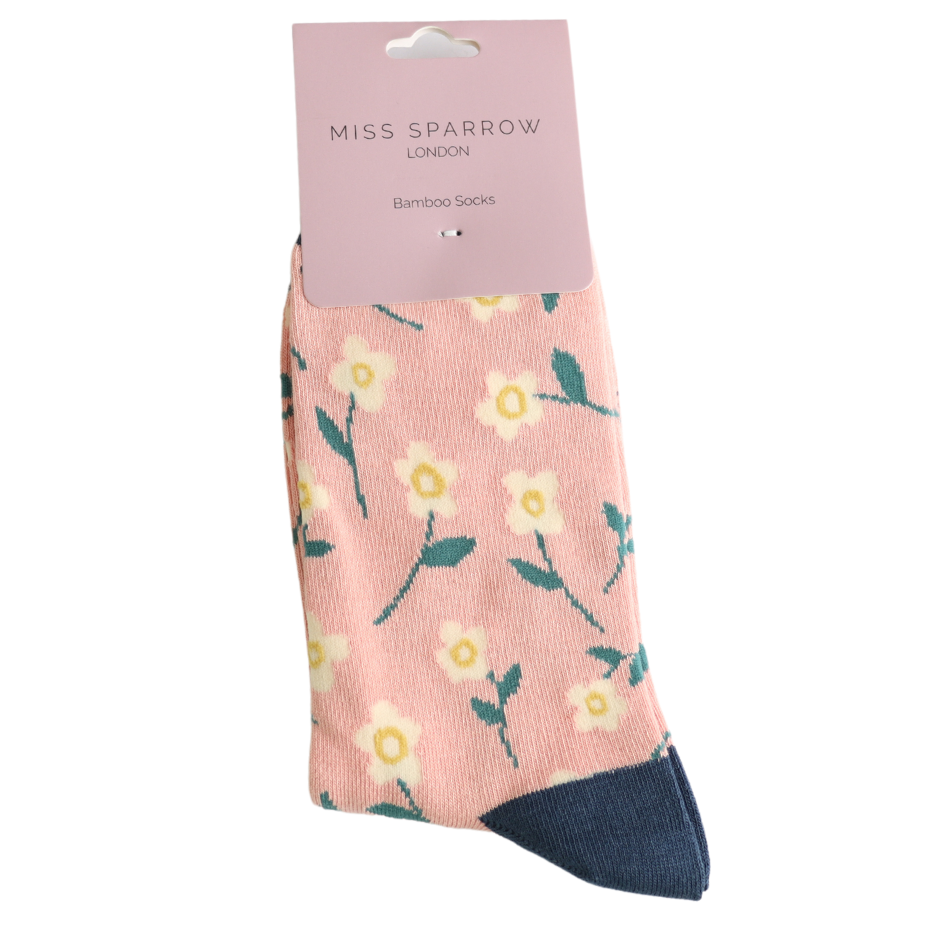 Bamboo Socks - Pink Daisy