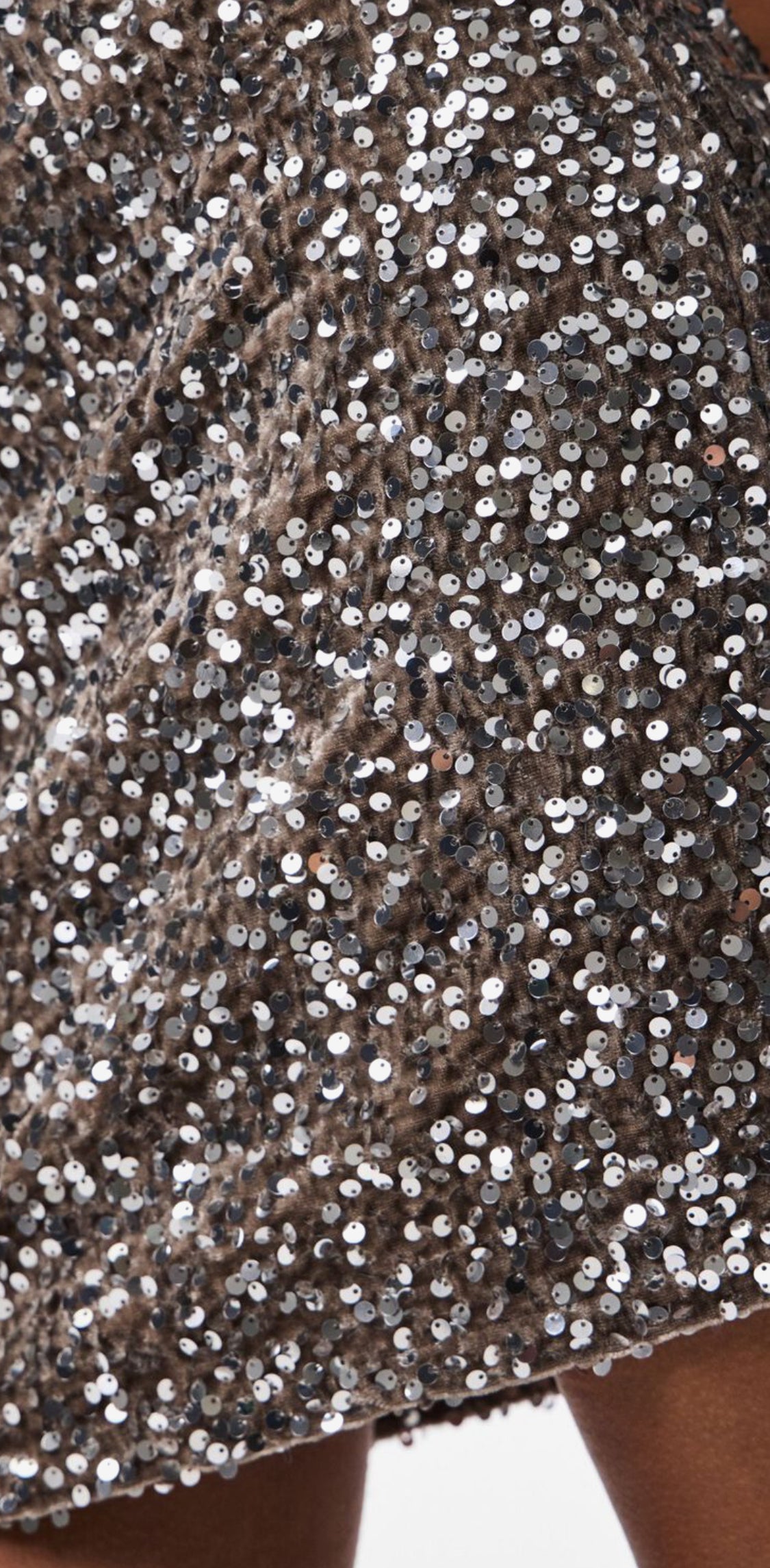 KAM HW NEW SHORT SKIRT- Morel/Silver Sequin