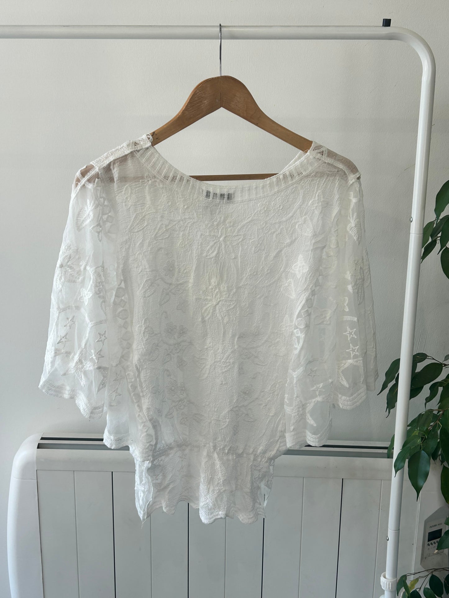 Butterfly Lace Top - White