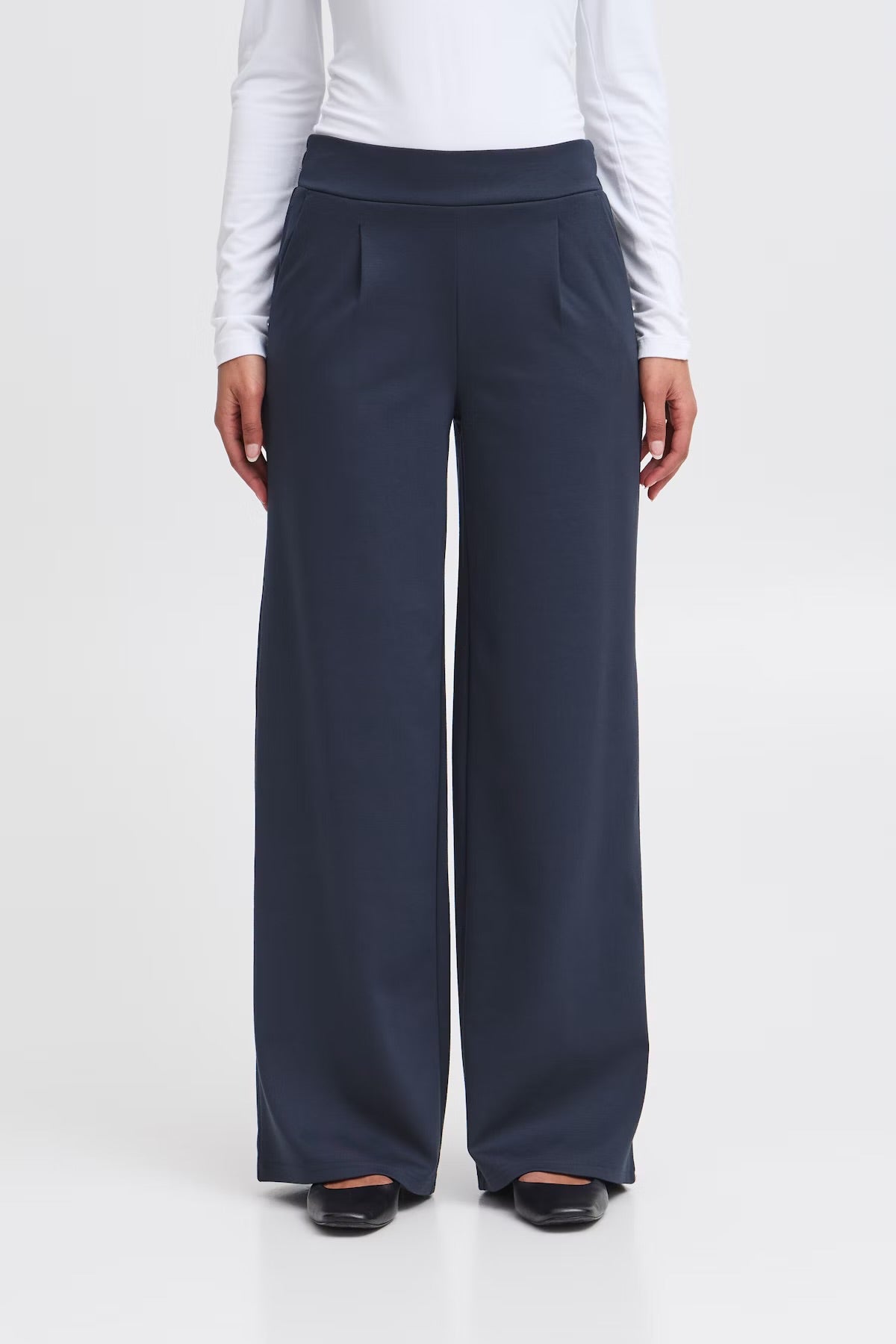 KATE SUS LONG WIDE TROUSERS - Total Eclipse