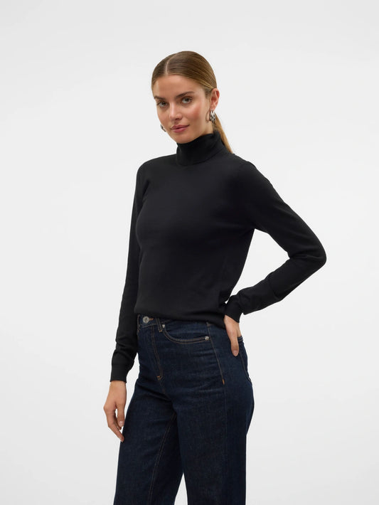 IRIS LS ROLLNECK PULLOVER - Black