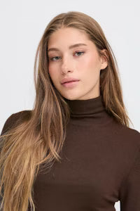 MAFA ROLLNECK KNIT TOP - Coffee Bean