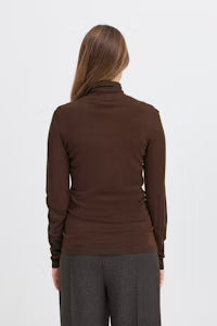 MAFA ROLLNECK KNIT TOP - Coffee Bean