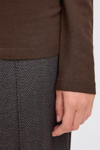 MAFA ROLLNECK KNIT TOP - Coffee Bean