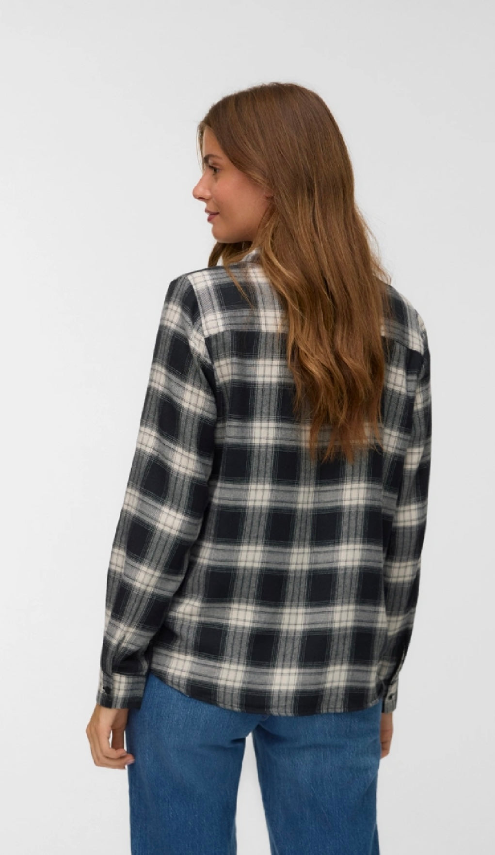 LARA LS CHECK SHIRT- Black/Oat