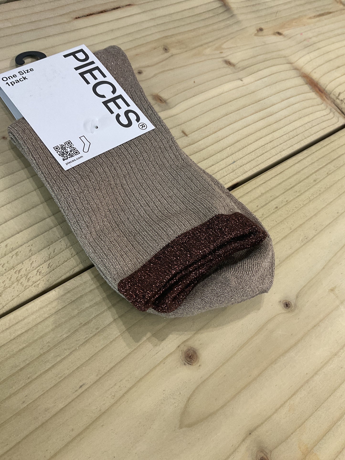 ANNIKA GLITTER SOCKS - Griege