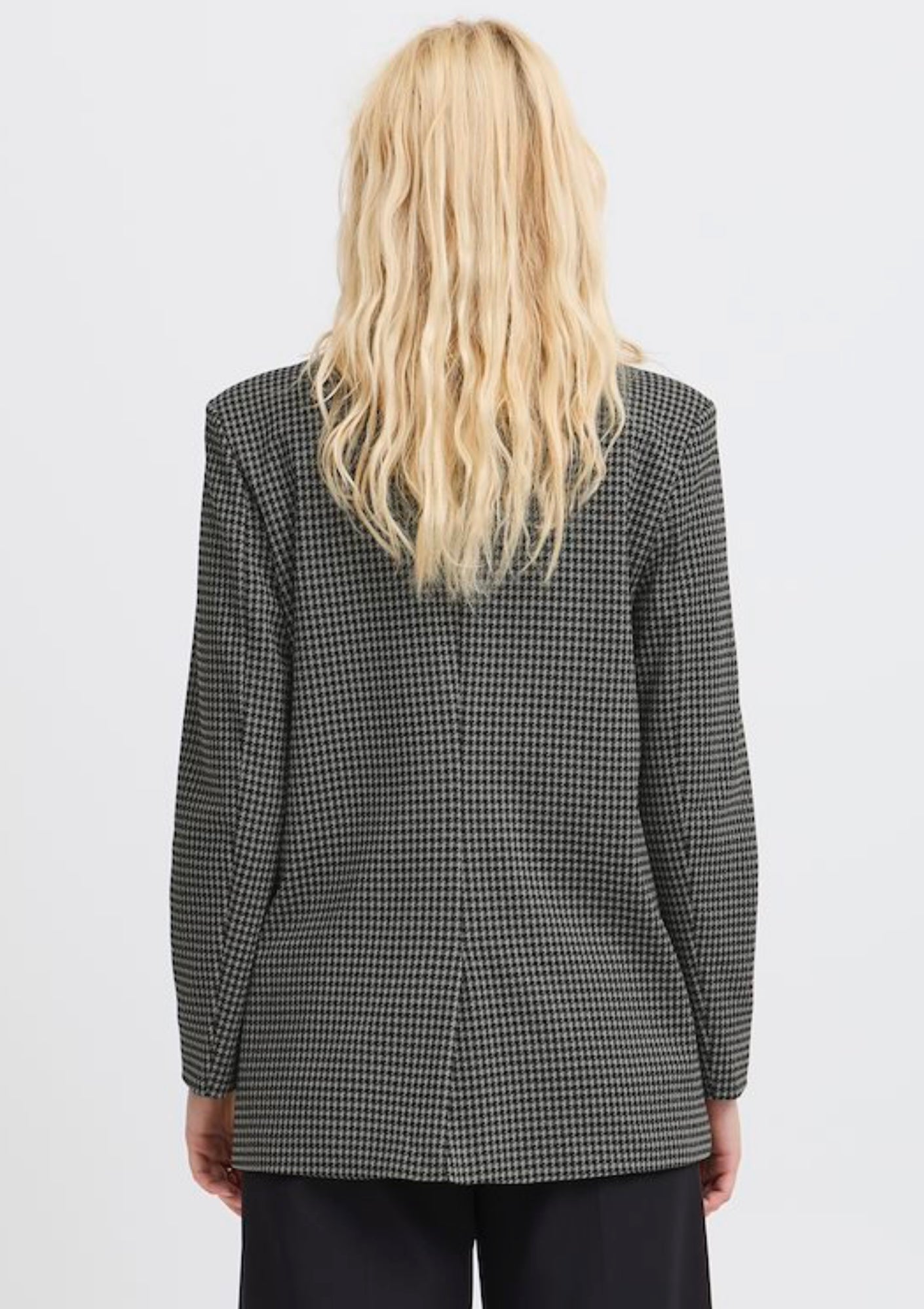 KATE HOUNDSTOOTH OVERSIZE BLAZER - Black/Grey Houndstooth