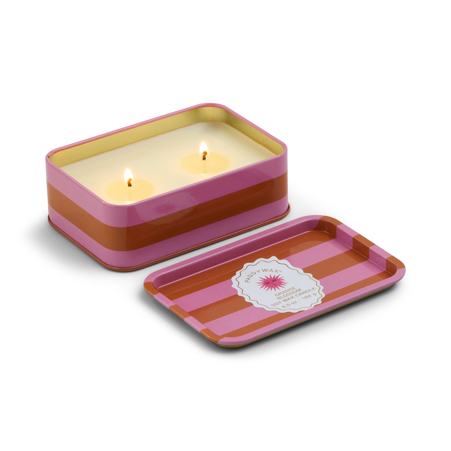 A Dopo 6oz/184g Sun Printed Tin Candle - Orange Blossom