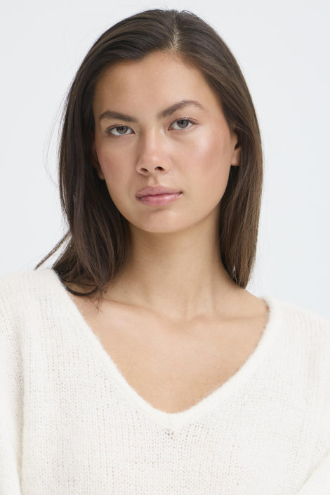DABRIA LS KNIT - Cloud Dancer
