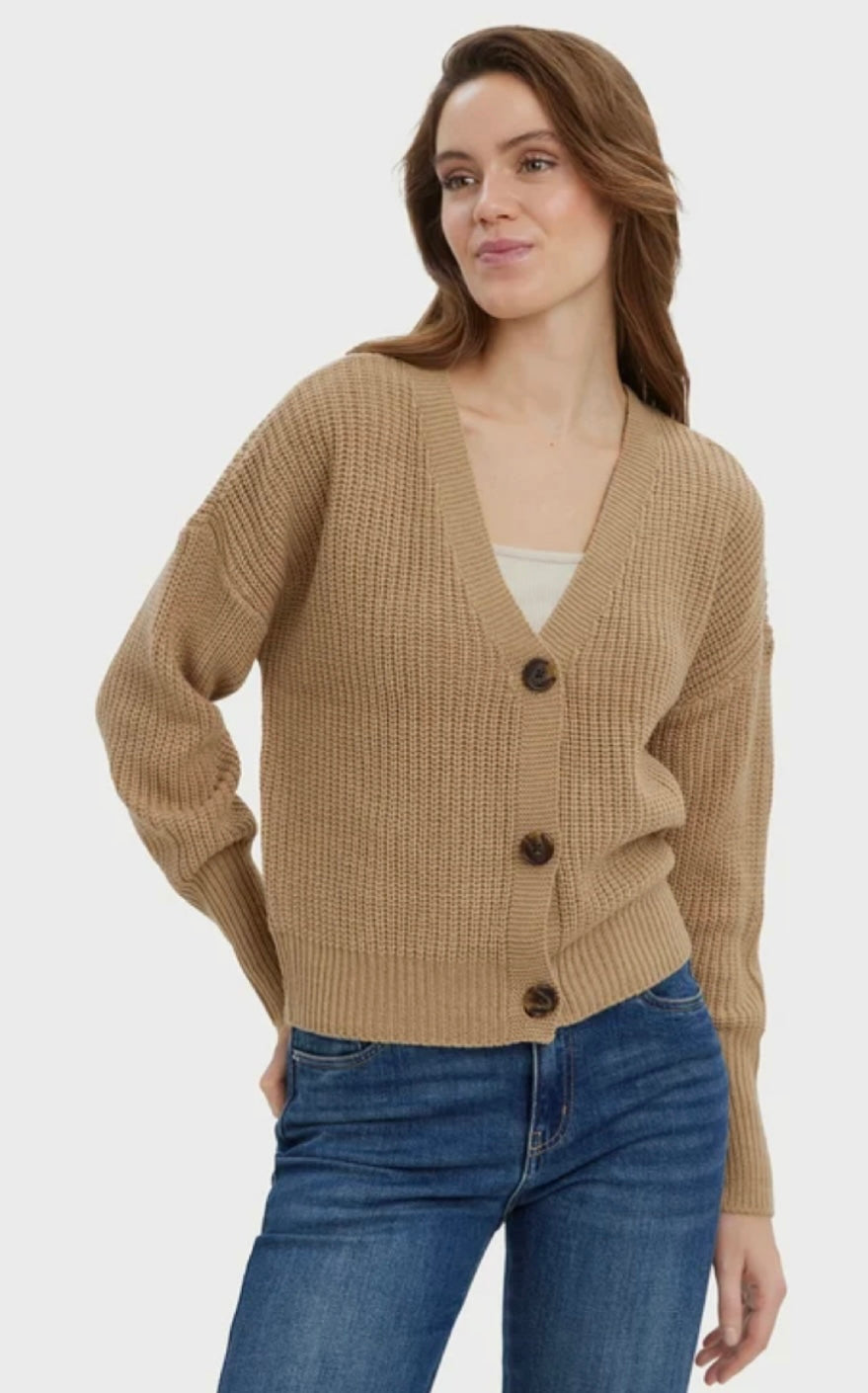 LEA LS V-NECK CUFF CARDIGAN - Nomad