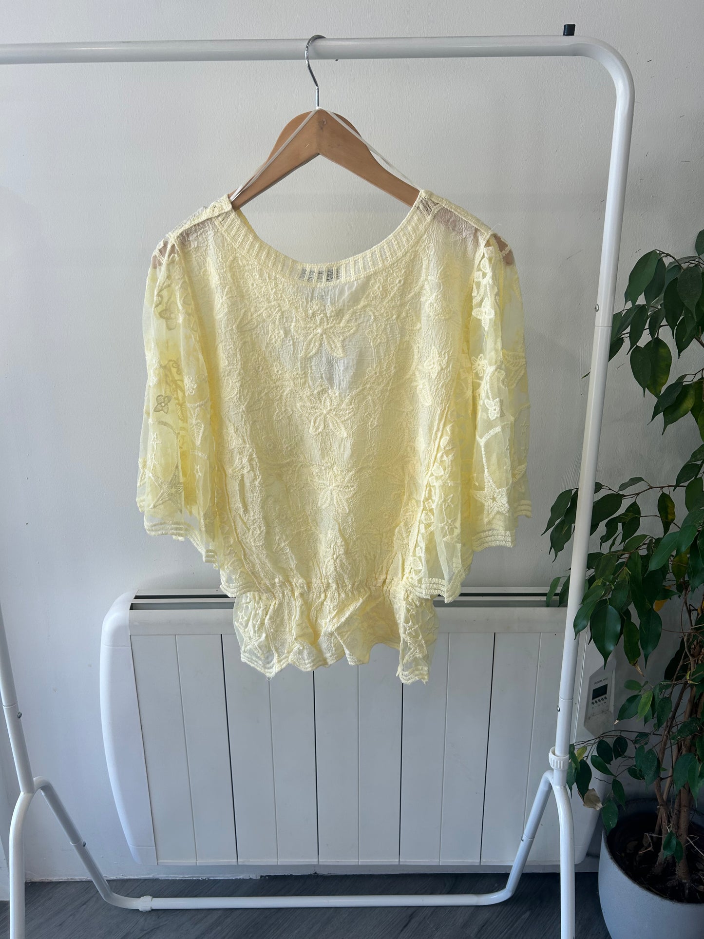 Butterfly Lace Top - Yellow