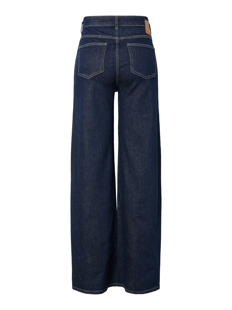 SILKE MW WIDE JEANS - Dark Blue Denim