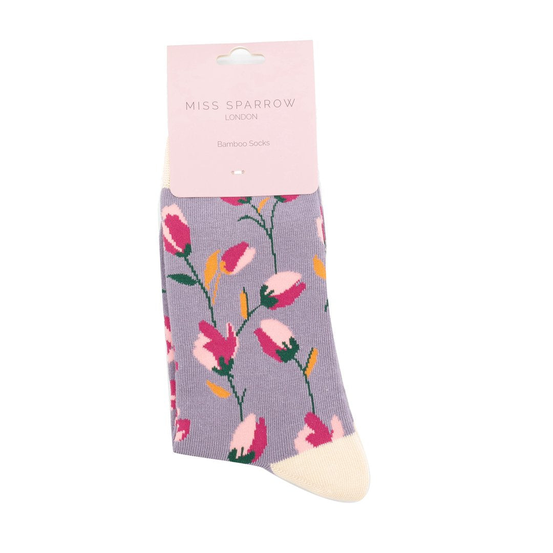 Bamboo Socks - Lilac Tulips