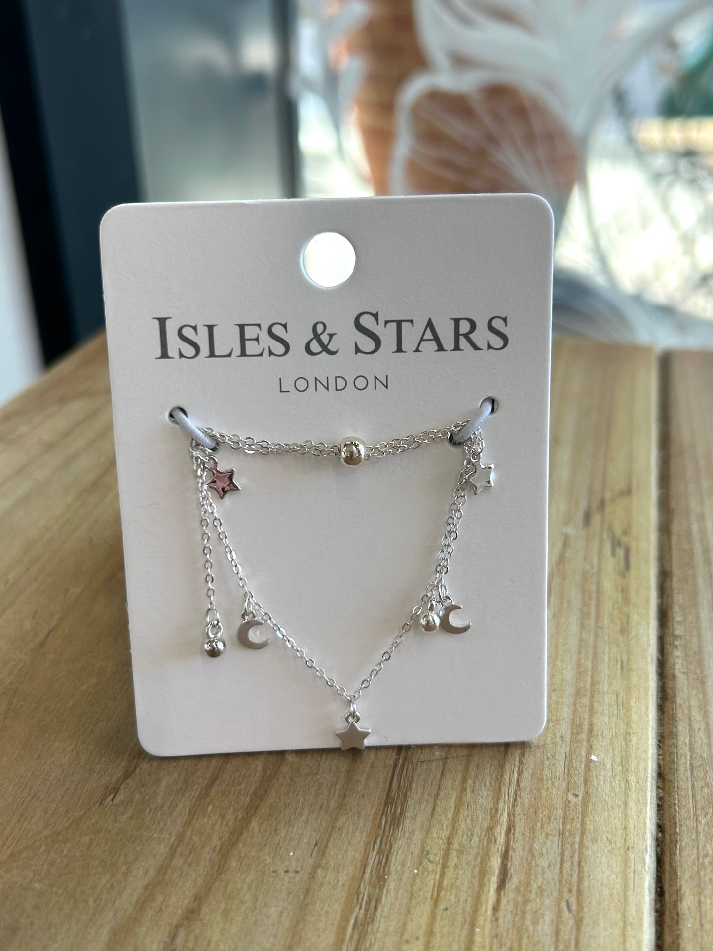 Moon and Star Slider Bracelet - Silver