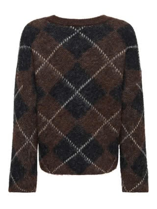 NOEME LS PATTERN O-NECK KNIT