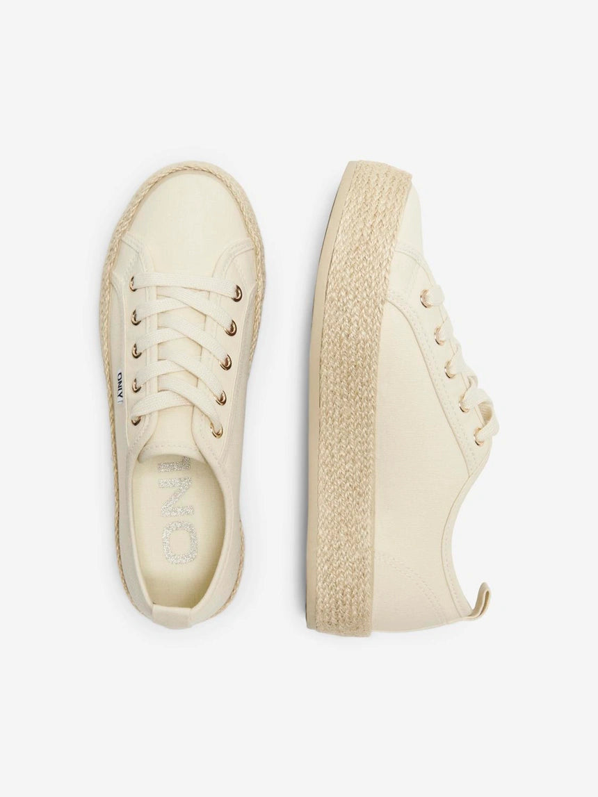 IDA 1 LACE UP ESPADRILLE SNEAKER - Creme