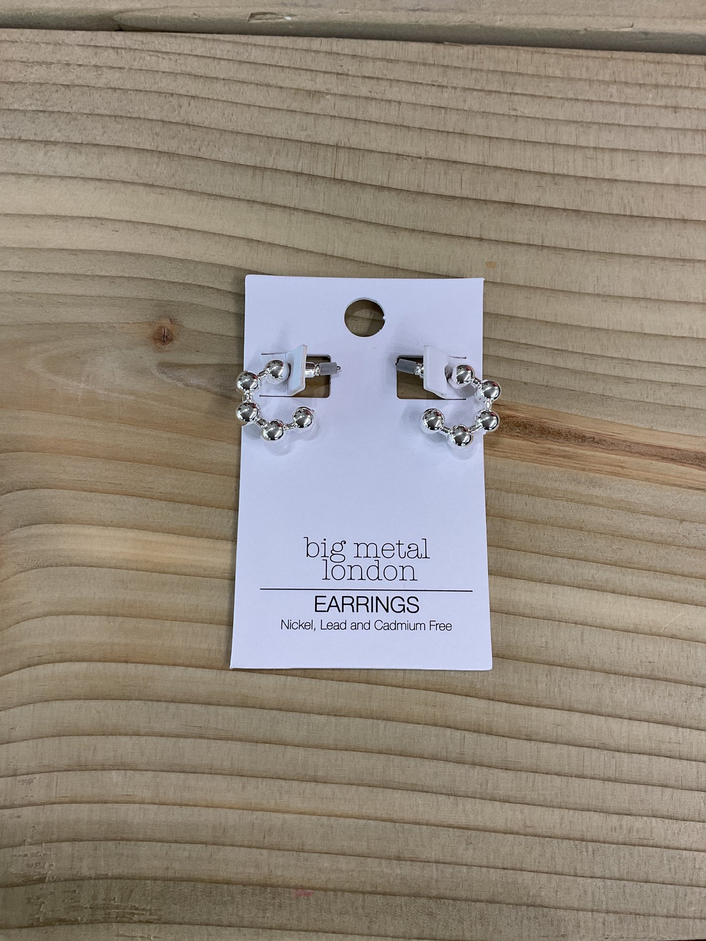 Silver small ball shape hoops