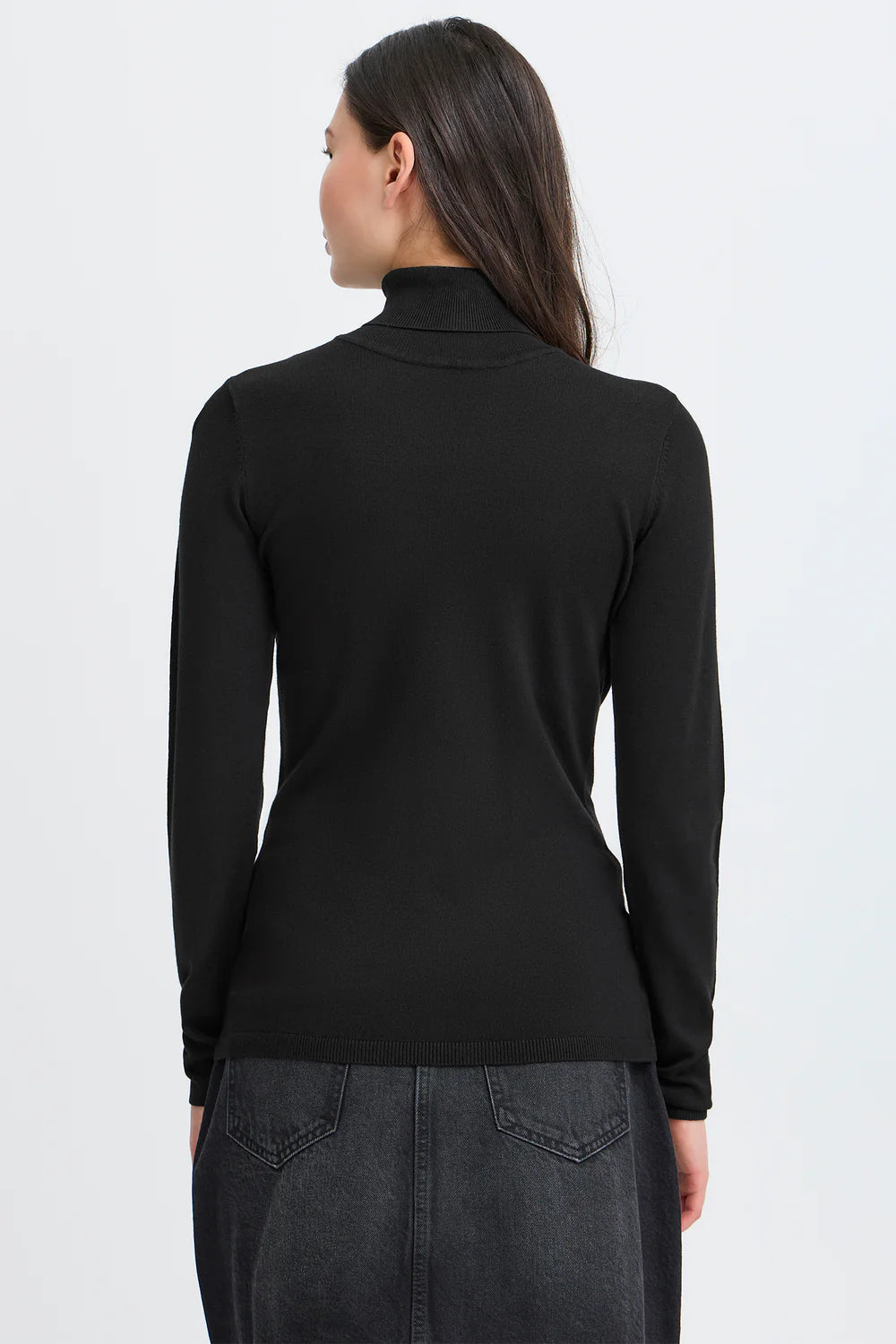 MAFA ROLLNECK KNIT TOP - Black