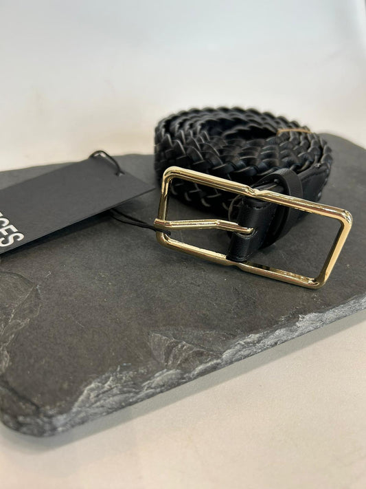 JOLENE BRAIDED JEANS BELT - Black