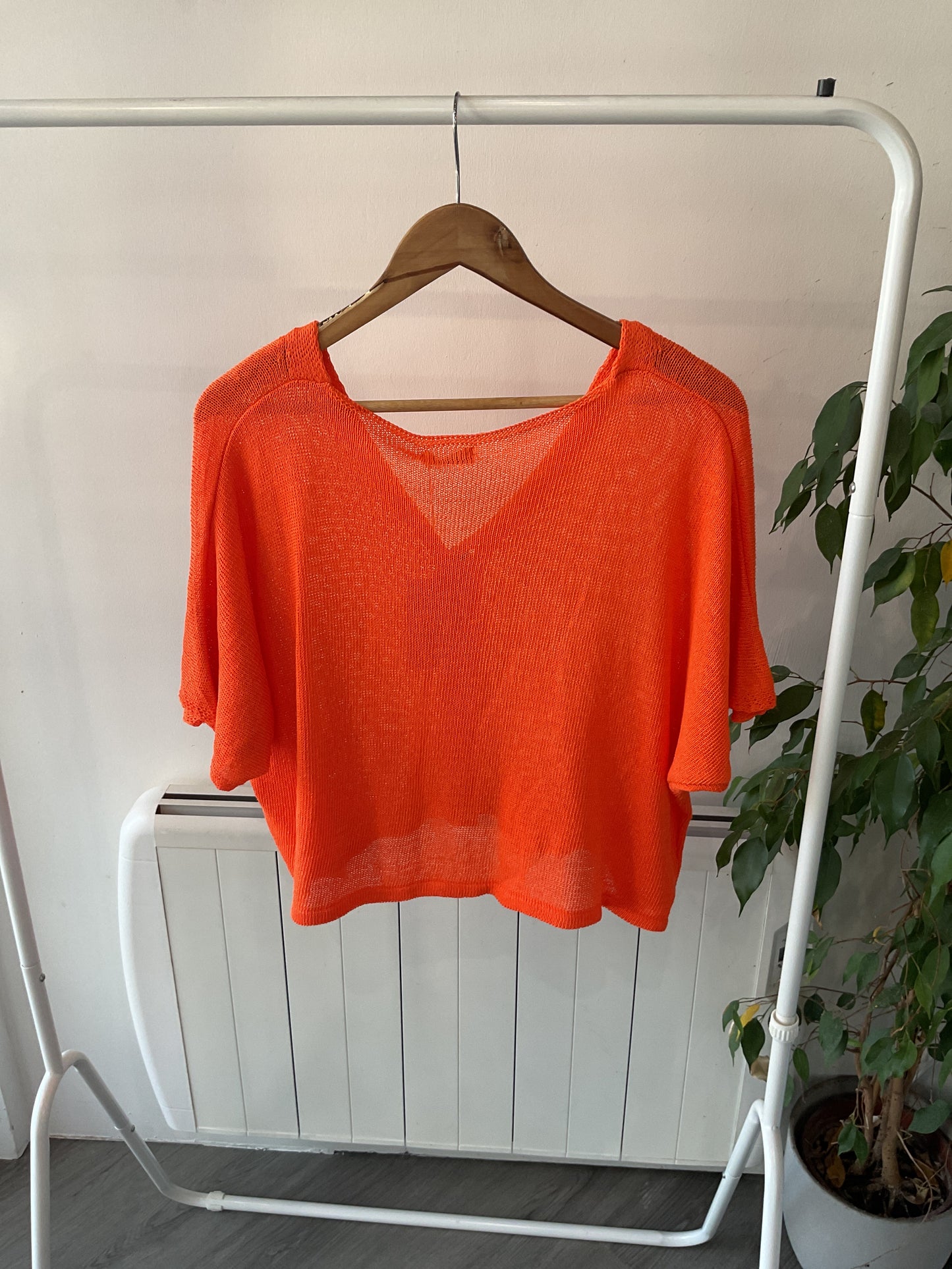 Oversized Button Cardigan - Orange