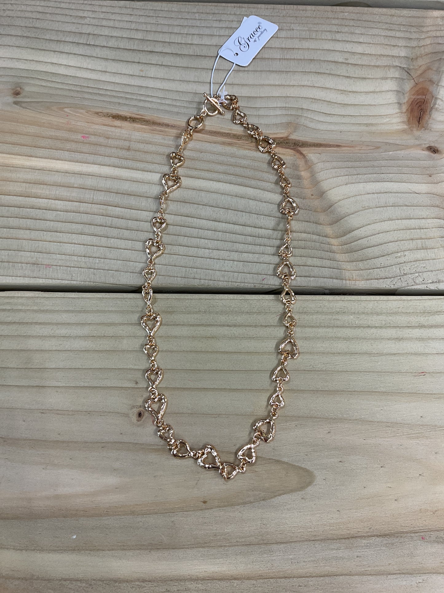 Heart Chain Necklace - Gold