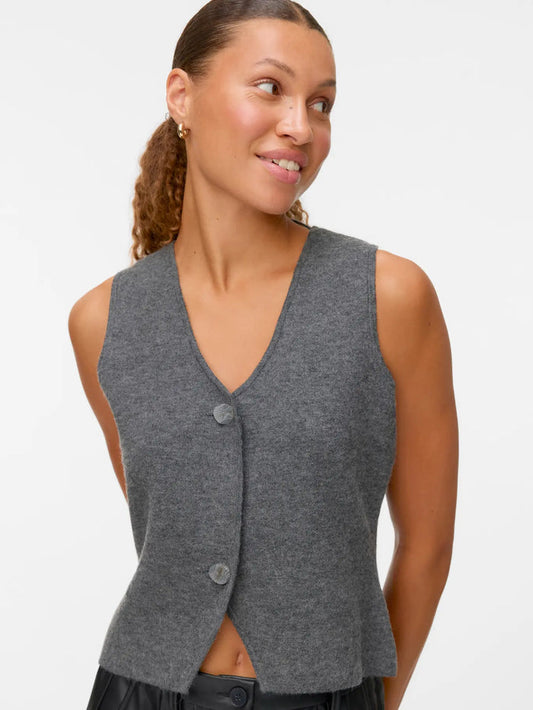 BRISA SL V-NECK VEST - Medium Grey
