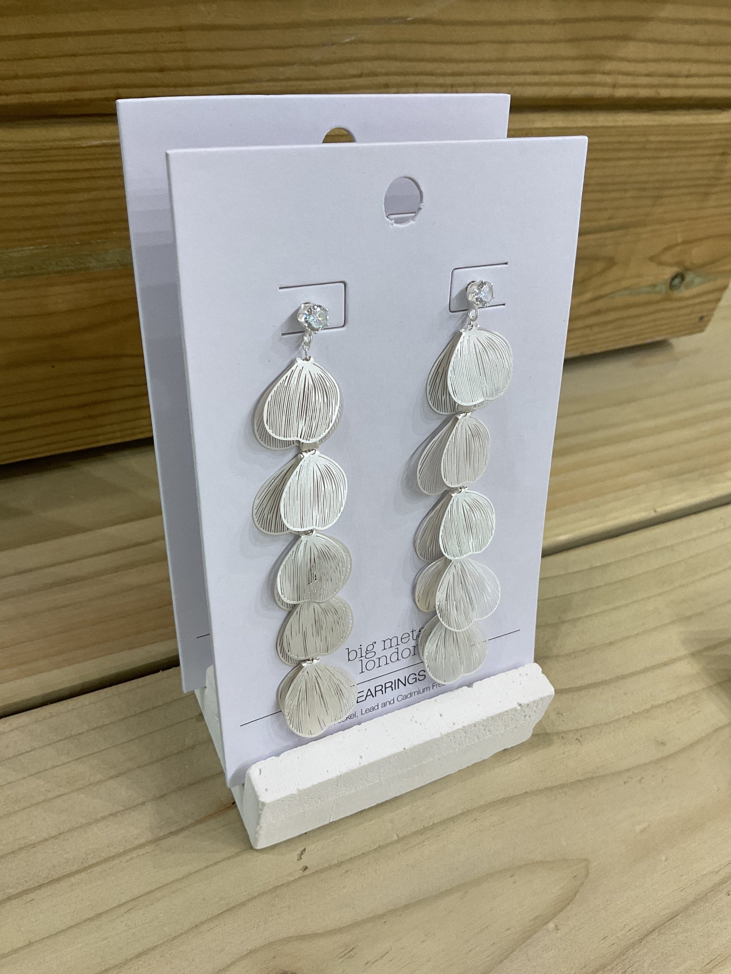 Long leaf earrings silver