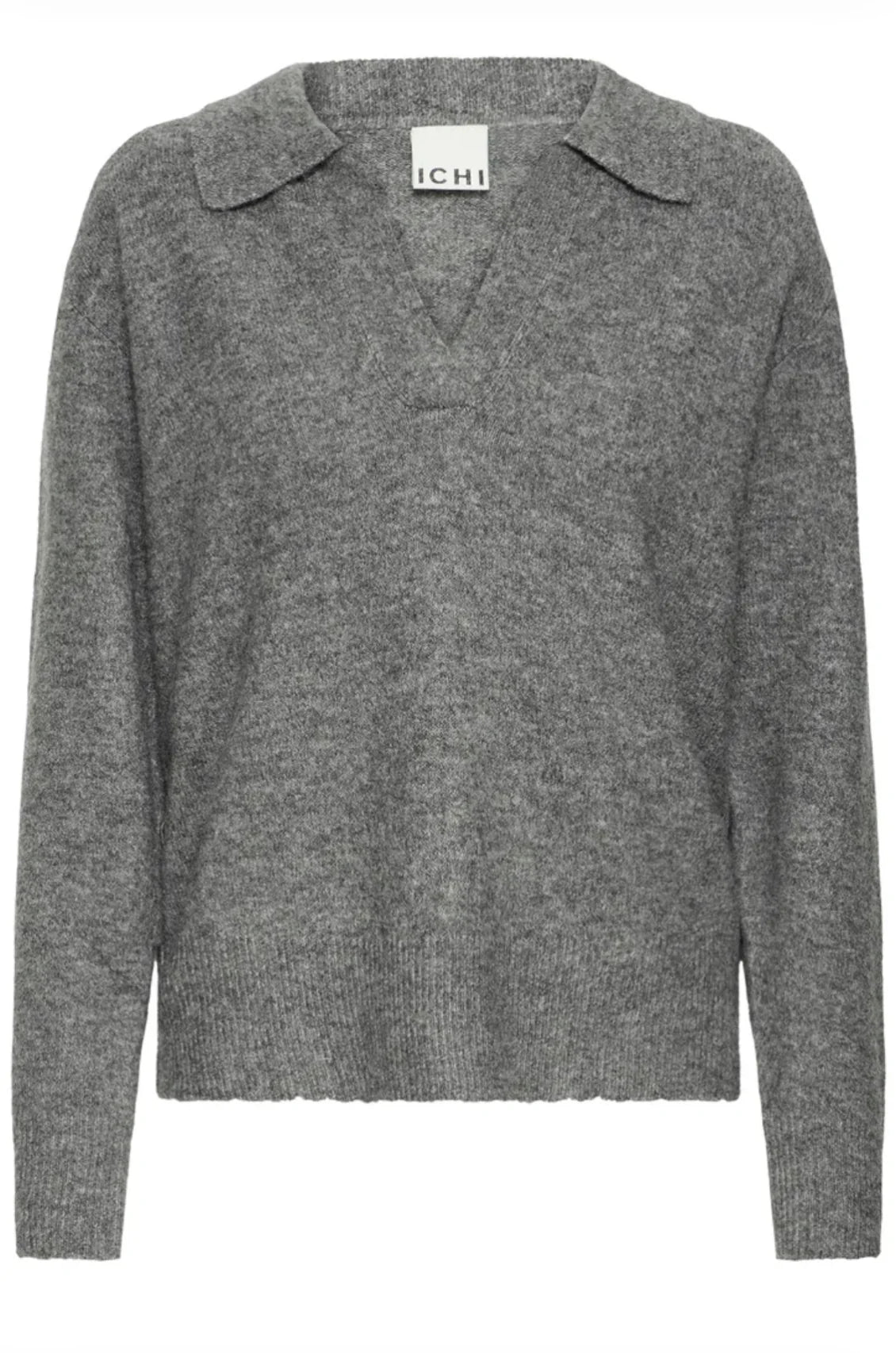 MACON LS KNIT JUMPER - Dark Grey Melange