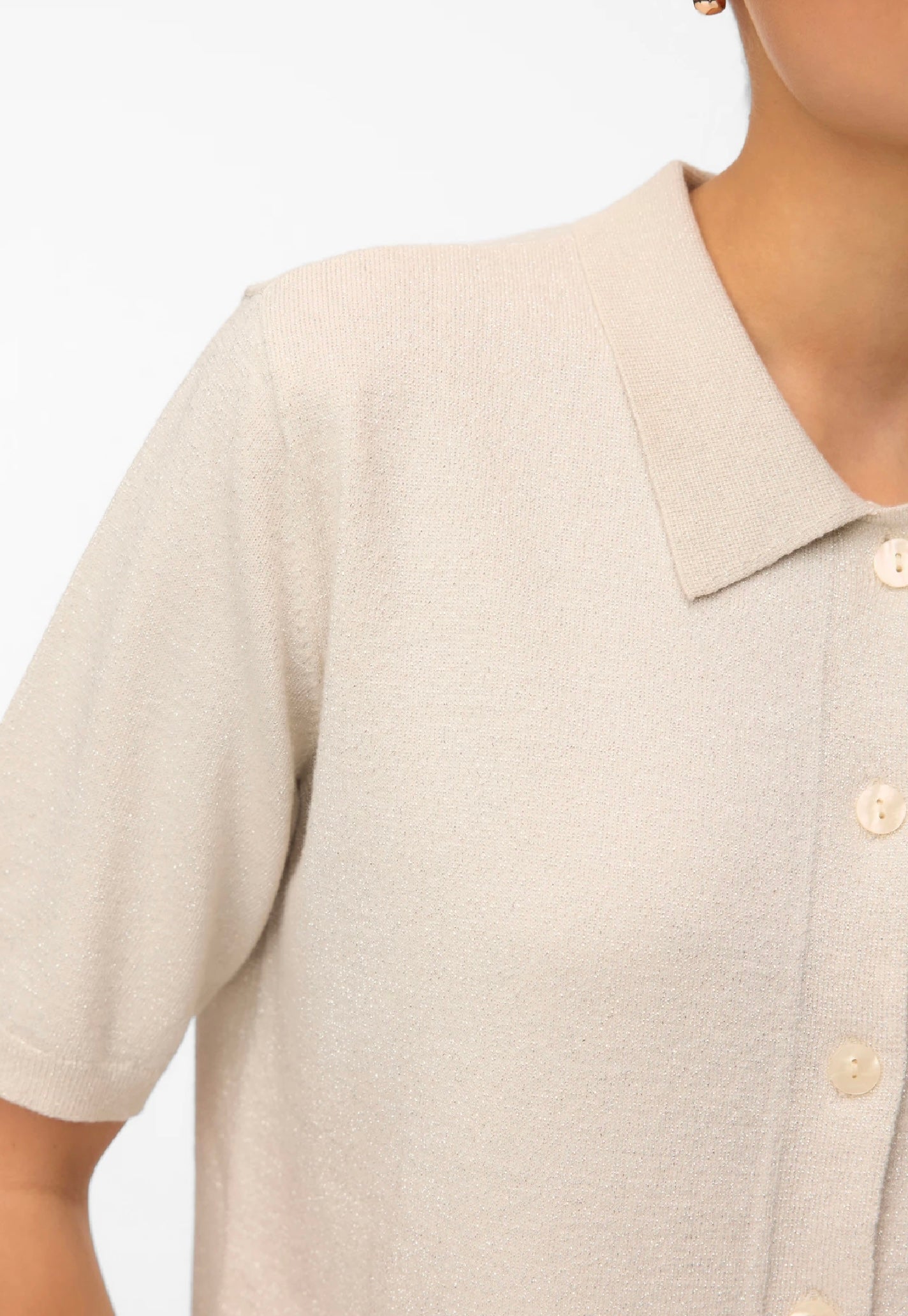 HAPPYSHINE 2/4 POLO PULLOVER - Birch w/Silver Lur