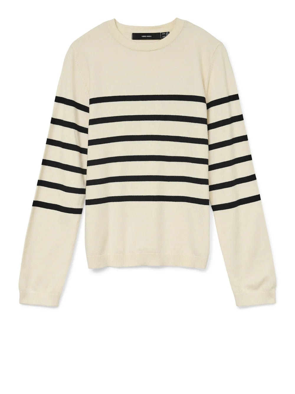 SABA PLAIN LS O-NECK PULLOVER - Birch/Black