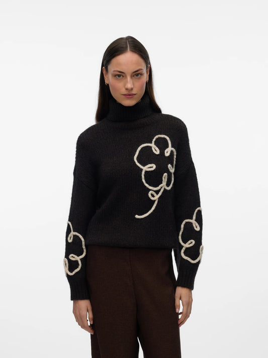 FATIMA LS ROLLNECK PULLOVER - Chocolate Torte/Birch